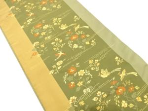 本金箔　花鳥模様織り出し　名古屋帯